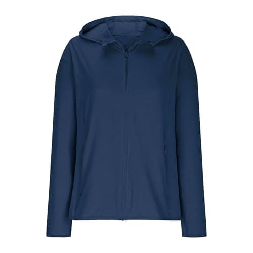 Womens Sun Shirts Full Zip UPF 50+ Sun Protection Hoodie Jacket Lightweight Quick Dry Long Sleeve Hiking Gym Jacket — view 3