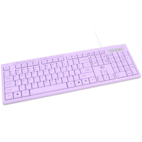 Rii RK907 Ultra-Slim Compact USB Wired Keyboard for Mac and PC,Windows 10/8 / 7 / Vista/XP(Purple) — view 2