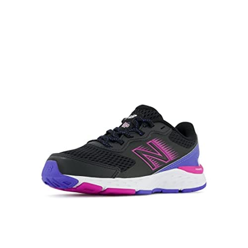 New Balance Kid's 680 V6 Lace-up Running Shoe, Black/Magenta Pop/Aura, 11.5 Little Kid — view 7