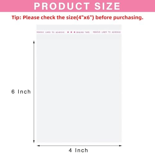 Clear Self Sealing Cellophane Bags,4x6 Inches 200 Pieces Cookie Bags Resealable Cellophane Bag for Packaging Packaging Cookies