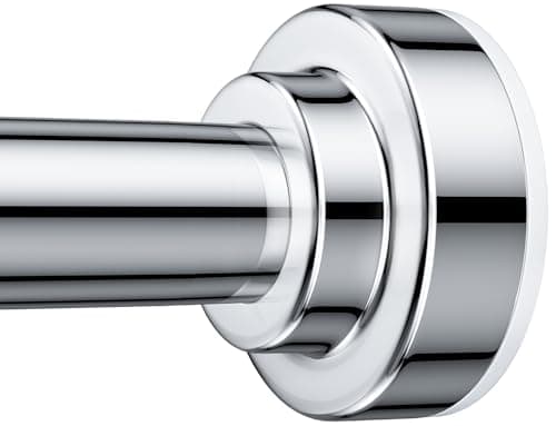 TEECK Shower Curtain Rod, 32-80 inch Adjustable Spring Tension Curtain Rod, Never Rust Anti-Slip Shower Curtain Rod for Bathroom, No Drilling, Never Collapse, Easy to Use, Silver