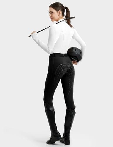 FitsT4 Sports Women's Full Seat Riding Tights Active Silicon Grip Horse Riding Tights Equestrian Breeches Black Size L — view 3