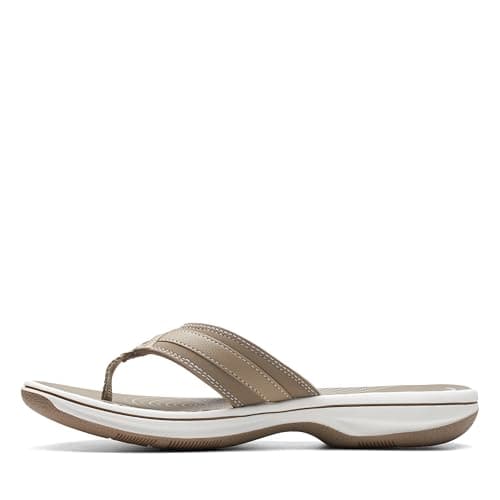 Clarks Women's Breeze Sea Flip-Flop, Taupe Synthetic, 9 — view 5