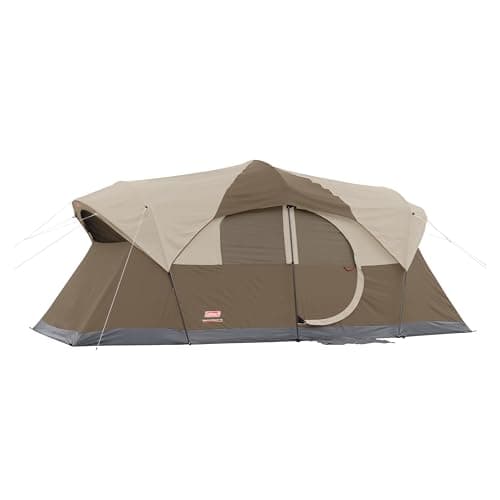 Coleman WeatherMaster 10-Person Camping Tent with Screened Porch, Weatherproof Tent with Screen Room, Rainfly & Carry Bag Included, Made Without PFAS Chemicals