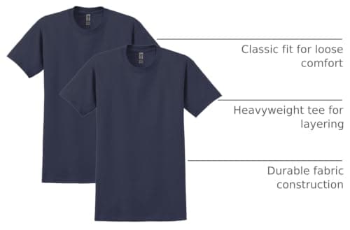 Gildan Adult Ultra Cotton T-Shirt, Style G2000, Multipack, Navy (2-Pack), X-Large — view 3