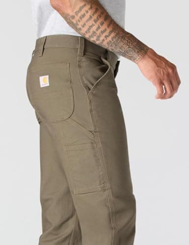 Carhartt Men's Rugged Flex Relaxed Fit Duck Dungaree Pant, Tarmac, 36W x 30L Grey — view 3