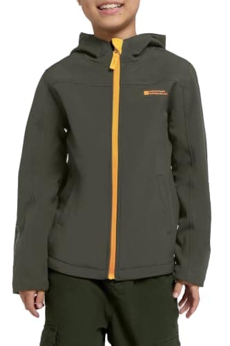 Mountain Warehouse Exodus Kids Softshell Jacket With Hood -Girls Boys Dynasty Green Teen 13-14 Yrs (150-162 cm)