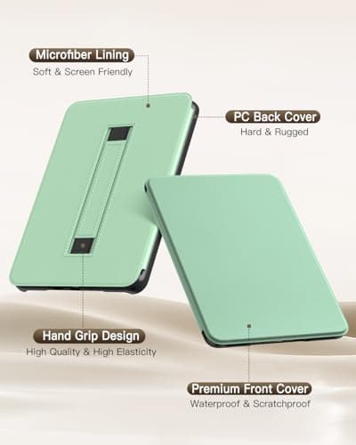 MoKo Case for All-new 7" Kindle Paperwhite(12th Gen 2024) and Kindle Colorsoft Signature Edition 2024, Lightweight Shell Cover with Hand Strap Auto Wake/Sleep for Kindle Paperwhite 2024, Agave Green — view 4