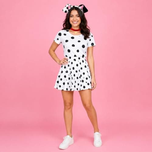 Matiniy Dalmatian Costume Set Include Dog Ear Headband Velvet Choker Tail for Party Dress Up (Style1) — view 4