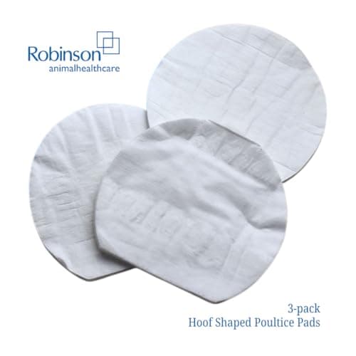 Robinson Animalintex Poultice Pads – Veterinary Wound Dressing for Horses, Hot or Cold Injury Treatment, Pre-Cut Hoof Shape & Rectangular Options | Hoof Shaped (3pk)