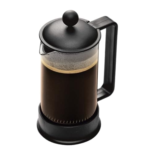 Bodum 12oz Brazil French Press Coffee Maker, High-Heat Borosilicate Glass, Black - Made in Portugal