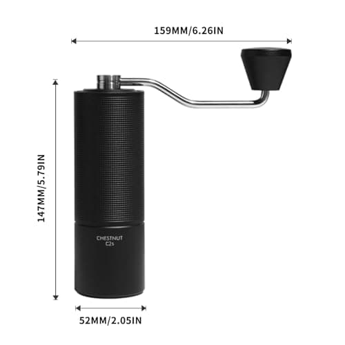 TIMEMORE Chestnut C2S Manual Coffee Grinder Stainless Steel S2C Conical Burr Coffee Grinder, Capacity 25g Hand Coffee Bean Grinder, Double Bearing Positioning, Black — view 6