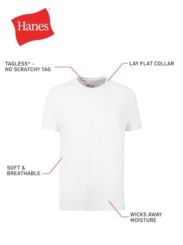 Hanes Men's ComfortSoft 4 Pack Cotton Crewneck T-Shirt, White, Large — view 5