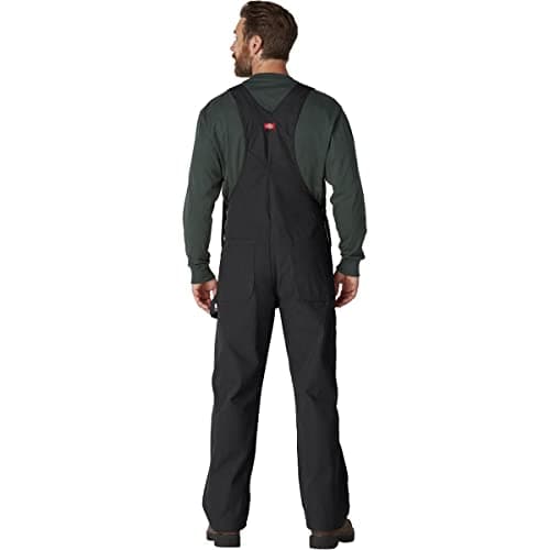 Dickies Mens Bib Overalls, Rinsed Black, 34W x 32L US