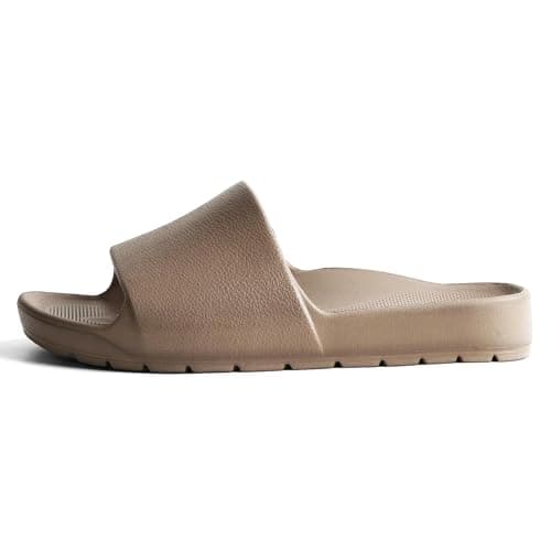 GETOEU Unisex Arch Support Waterproof Non-Slip Shower Pool Slides,Brown — view 3