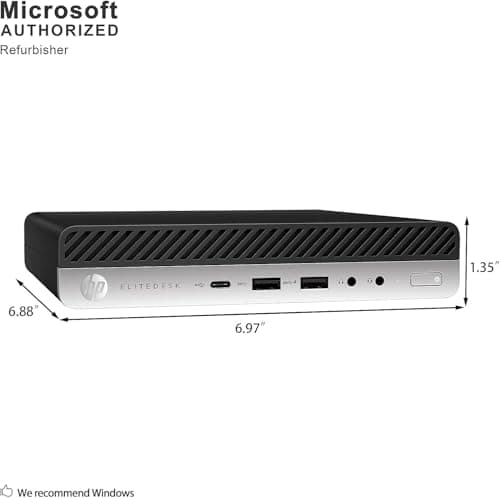 HP EliteDesk 800 G3 Mini Business Desktop Computer, Intel Core i5-6500T, 32GB DDR4 RAM, 512GB NVMe SSD, Built-in Intel AX200 WiFi 6 + Bluetooth, Wireless Keyboard and Mouse, Windows 11 Pro (Renewed) — view 3