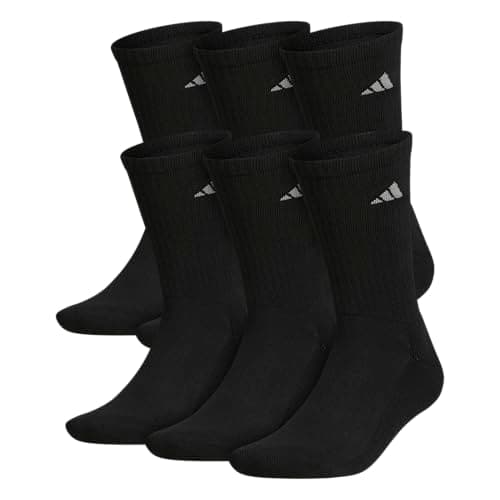 adidas Mens Athletic Cushioned Crew Socks (6 Pairs) Durable & Comfortable