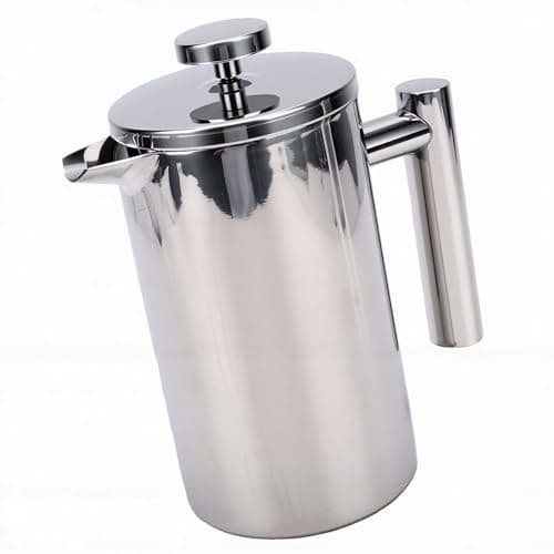 GLOGLOW French Press Coffee Pot, 304 Stainless Steel Double Wall Insulated Maker with 4 Step Brewing for Heat Retention 25 Oz Capacity Home Office Use Brewing Ground Coffee or Loose Tea — view 8