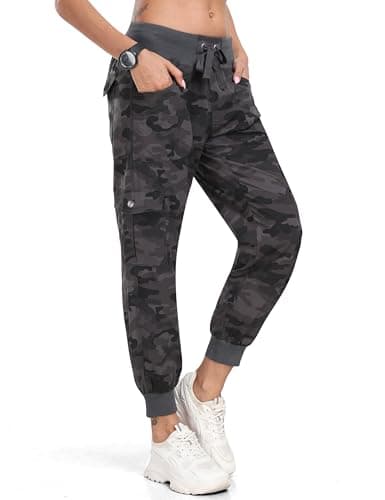 MoFiz Womens Hiking Pants with Pockets Lightweight Quick Dry Athletic Outdoor Running Sweatpants Cargo Pant for Women XS