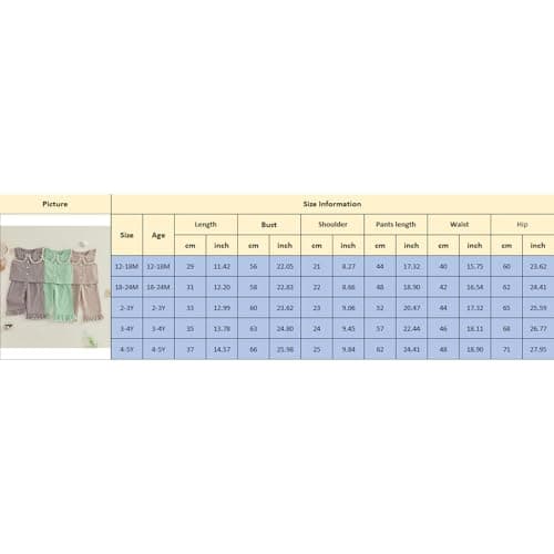 Toddler Baby Girl Clothes Summer Outfit Plaid Gingham Short Sleeve Shirt Sleeveless Tank Tops Pants Set (A6 Khaki, 2-3T) — view 6