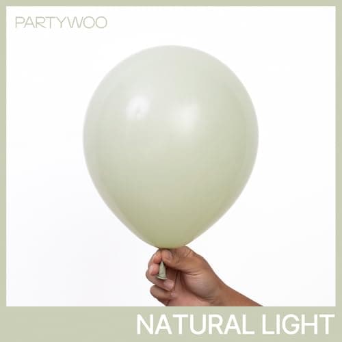 PartyWoo Sage Green Balloons 100pcs 12 Inch Boho Dusty Olive Green Latex Balloons for Birthday Baby Shower Graduation Engagement Wedding Dinosaur Jungle Golf Football Theme Party Decorations Green-F32 — view 2