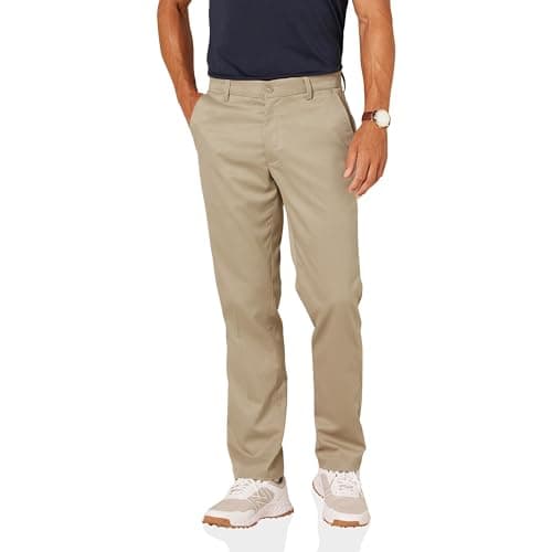 Amazon Essentials Men's Straight-Fit All-Day Stretch Golf Pant, Khaki, 34W x 32L