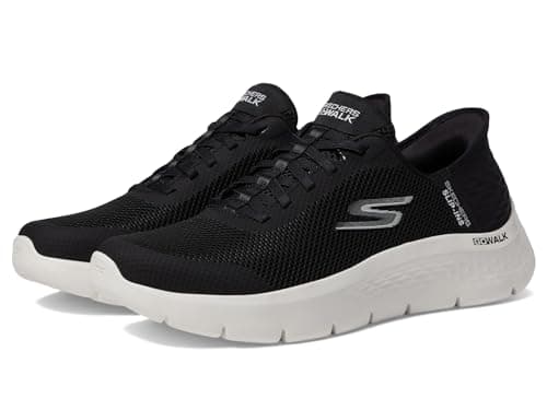 Skechers Women's Go Walk Flex Hands Free Slip-Ins - Grand Entry Sneaker, Black/White, 8 US
