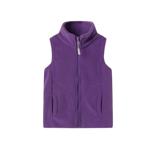 Mud Kingdom Toddler Boys Lightweight Vest Polar Fleece Full Zipper Purple 2T