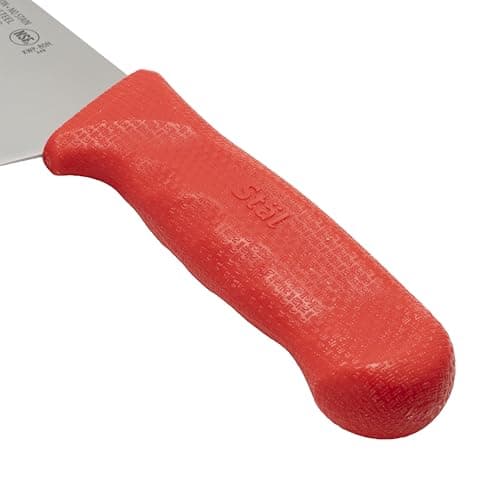 Winco 8" Commercial-Grade Chef's Knife with German Steel Blade, Red