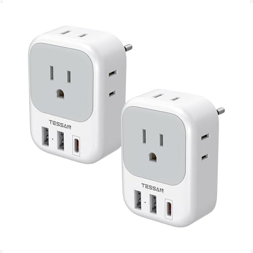 TESSAN 2 Pack European Travel Plug Adapter, Europe Power Converter