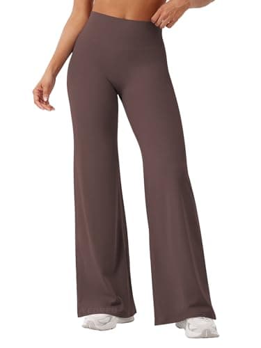 YEOREO Workout Leggings Womens No Front Seam Straight Leggings 31.5" High Waist Buttery Eddiy Gym Yoga Pants Plum Brown S