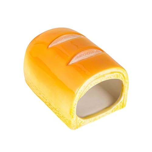 homwowo Unique Hamster Houses Durable Ceramic Safe Hideout Dwarf Hamsters Nesting Place Long Bread Size Is 4.33inch X 2.56inch Small Hamster House Small Animal Houses Habitats , Toast — view 5