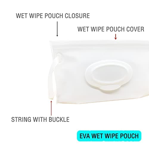 Baby Wet Wipes Pouches, 4 Pcs Baby Wet Wipes Dispensers, Travel Wet Wipes Bags Cases, Reusable Refillable Portable Wipe Carrying Pouches for Baby Adult Teenager