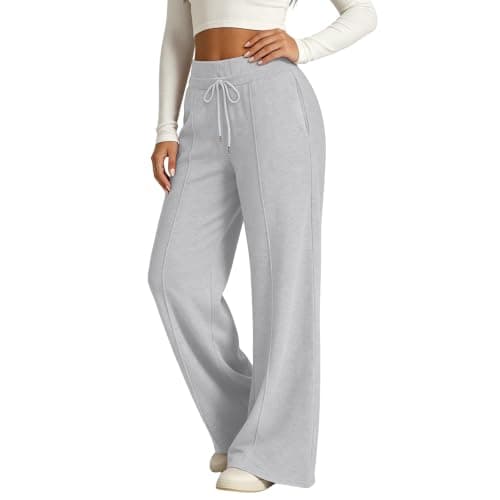 Open Leg Sweatpants Womens Baggy Elastic Waist Gym Yoga Pants with Pockets — view 3