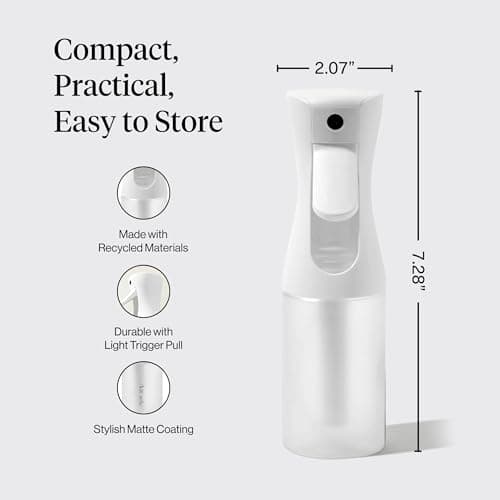 Kitsch Continuous Spray Bottle for Hair – Fine Mist Water Mister & Water Spray Bottle – Recycled Hair Spray Bottle – Spray Bottles for Cleaning, Styling, Plants & More – White, 150ml — view 3