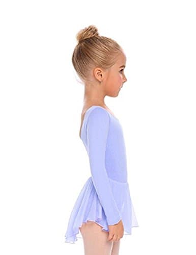 Arshiner Kids Girls Classic Long Sleeve Leotard Dance Ballet Dress Sky Blue — view 3