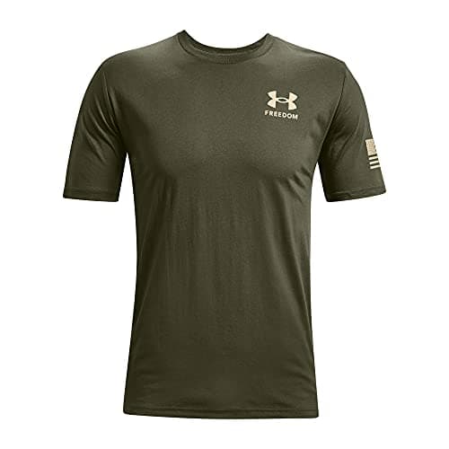 Under Armour Men's New Freedom Flag T-Shirt, Marine Od Green (390)/Desert Sand, Large