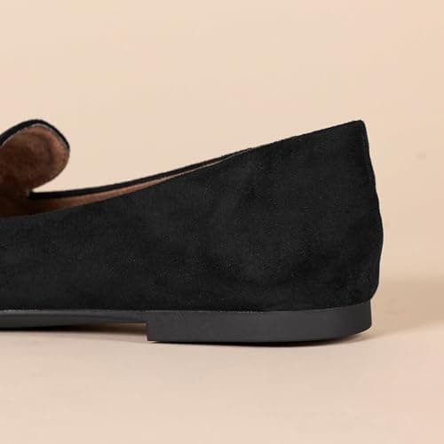 Amazon Essentials Women's Loafer Flat, Black Faux Leather, 12 — view 4