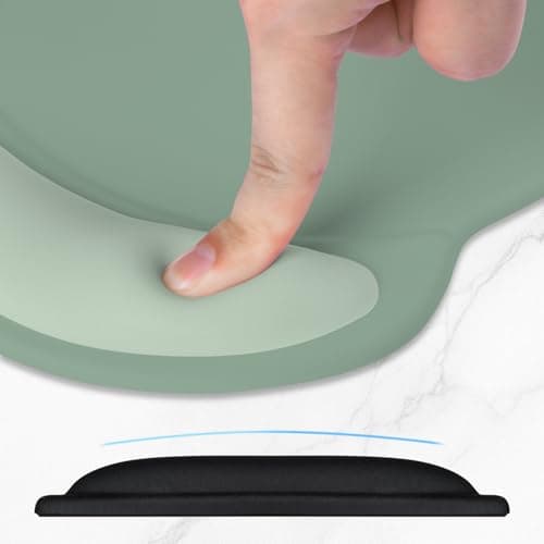 ITNRSIIET Ergonomic Mouse Pad with Comfort Gel Wrist Rest, Non-Slip PU Base, Smooth Textured Surface, Reduces Hand Fatigue & Wrist Pain, 220 x 180 mm for Office Gaming Home, Sage Mint Gradient — view 3