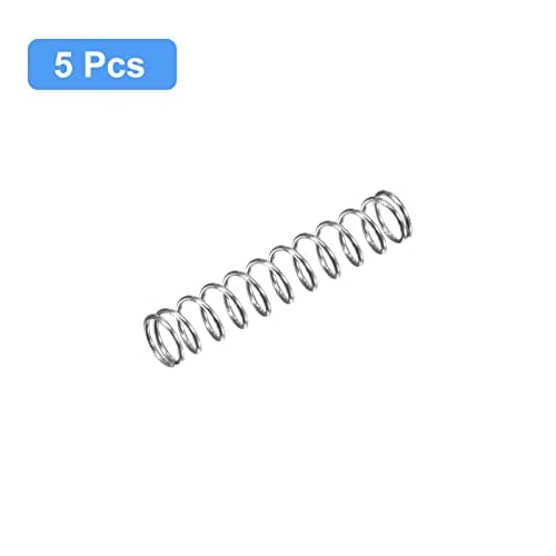 uxcell Compression Spring, 5Pcs 304 Stainless Steel, 5mm OD, 0.5mm Wire Size, 25mm Free Length, Silver Tone — view 2