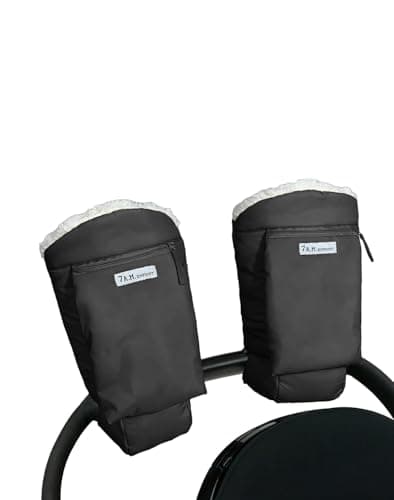 7AM Enfant Stroller Warmmuffs Gloves - Anti-Freeze Stroller Mittens for Handlebars, Water Repellent Hand Warmer Muff for Cold Weather, Plush Lined Stroller Warmmuffs | Winter Stroller Accessories