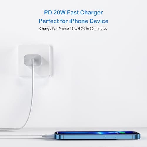 USBC Charger Block for iPhone 17 Charging Plug,MFI Certified Fast USB C Wall Cube 2Pack Power Adapter for iPhone 17/Air/16/16E Pro/Plus/Pro Max/15/14/13/12/11,for iPad Air/Mini USB-C Charge Brick Box — view 2