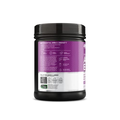 Optimum Nutrition, Amino Energy - Pre Workout with Green Tea, Bcaa, Amino Acids, Keto Friendly, Green Coffee Extract, Energy Powder - Concord Grape, 65 Servings — view 6