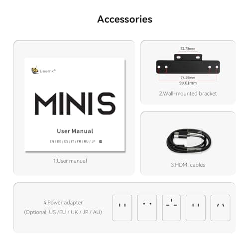 Beelink Mini PC, Mini S12 Intel 12th Gen 4-Core N95(up to 3.4GHz), Mini Computer 8GB DDR4 RAM 480GB SSD, Desktop PC Dual HDMI 4K UHD/Gigabit Ethernet/Dual WiFi5/BT4.2/HTPC/W11 Home — view 7
