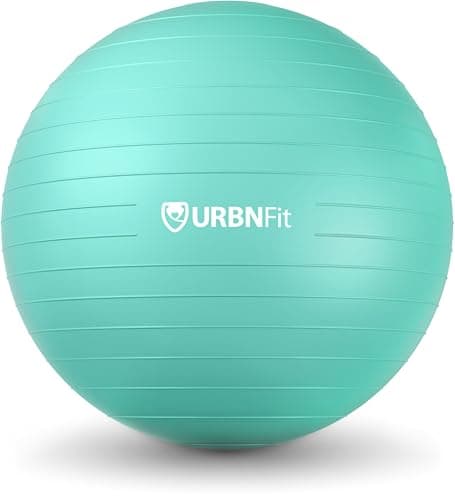 URBNFit Exercise Ball - Fitness Equipment for Home Gym, Stability, Balance and Pilates - 2200-Pound Capacity Anti Burst Design - Includes Pump, Teal, 75cm