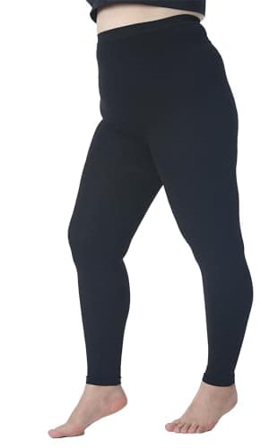 Plus Size 4XL Compression Pantyhose for Women & Men, 15-20 mmHg Graduated Compression Leggings, Opaque Footless Waist High Compression Stockings for Edema, Varicose Veins, Post Surgery,Black — view 4