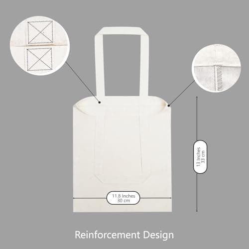 TOPDesign 10-Pack Economical 11.8"x13" Cotton Tote Bags, Lightweight Small Reusable Grocery Shopping Cloth Bags, Suitable for DIY, Advertising, Promotion, Gift, Activity — view 4