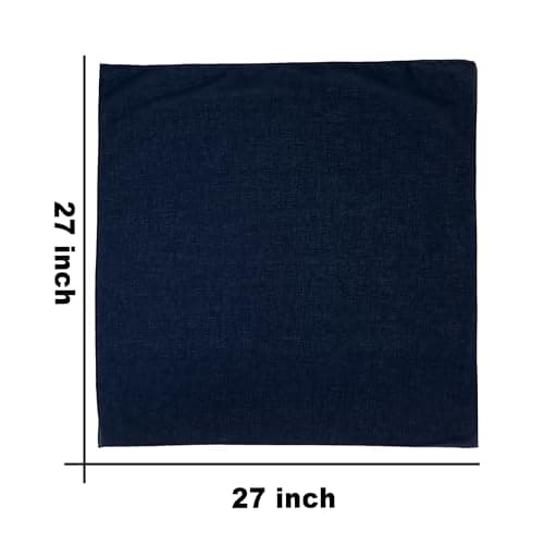 Junvena 27 Inch Extra Large Bandana 100% Cotton,Soft Thin Breathable Headband for Men Women, Solid & Paisley(Navy Single) — view 2