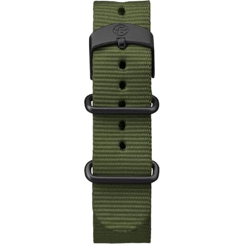 Timex Men's Expedition Scout 40mm Watch – Black Case Cream Dial with Green Fabric Strap — view 2