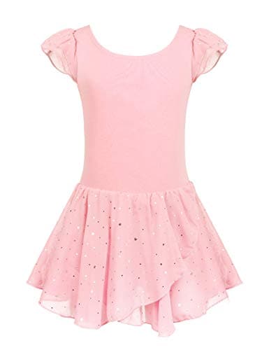 Arshiner Girls Ruffle Sleeve Skirted Leotard Ballet Dance Dresses